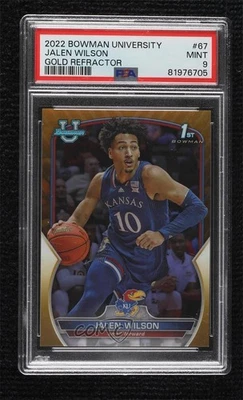 2022-23 Bowman U Chrome Gold Refractor /50 Jalen Wilson #67 PSA 9 MINT - Image 1 of 2
