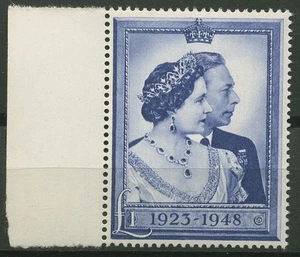Gran Bretaña 1948 boda de plata con borde lateral 234 SR sin fijasellos - Imagen 1 de 1