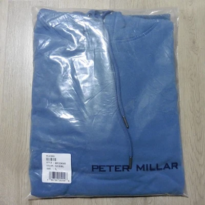 PETER MILLAR Hombres L GRAN SUDADERA CON CAPUCHA LAVA LAVADO OCÉANO AZUL SUÉTER SUDADERA Foto 1 de 4