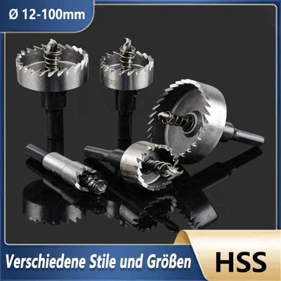 HSS Lochbohrer Lochsäge Kronenbohrer Bohrkrone Ø 12-100 mm Kreisschneider Metall - Bild 1 von 4