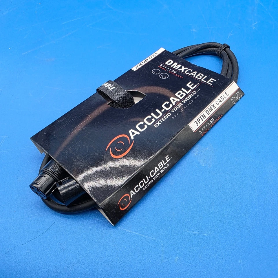 Cable de batería AC3PDMX5 3 pines XLR-F a XLR-M DMX - 5' Foto 1 de 1