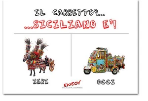 SAMMELKARTE SIZILIEN IRONISCH WITZIG HUMORVOLL SIZILIANISCHER WAGEN - Bild 1 von 1