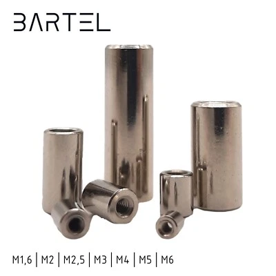 Gewindehülse Typ A | Stahl vernickelt | Langmutter | Gewindemuffe | M1,6 - M6 - Bild 1 von 3