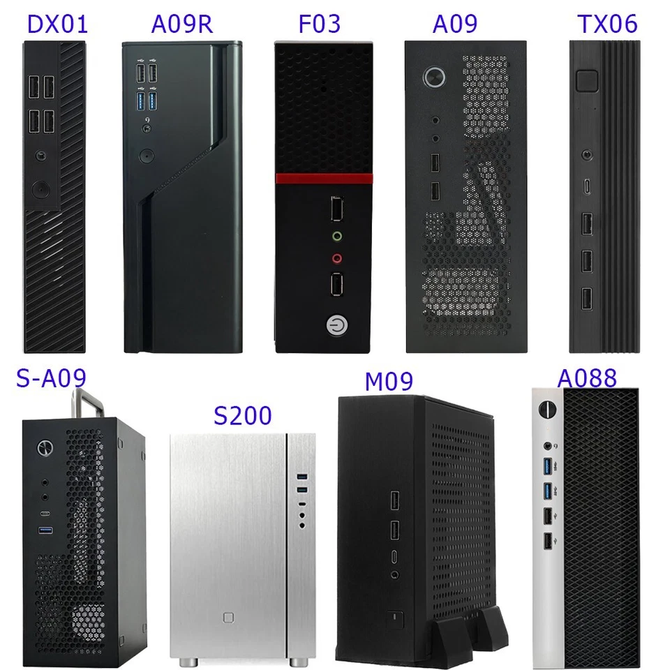 Mini ITX Desktop Case HTPC Small Computer Chassis Fit 1U FLEX Power Supply - Image 1 of 3