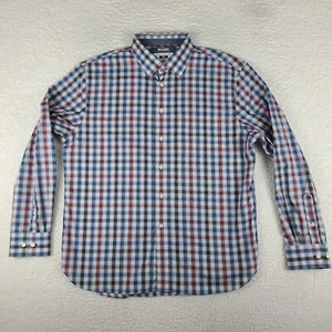 Joseph Abboud Dress Shirt Mens XL Blue Red Black Plaid Non Iron Button Up - Picture 1 of 9