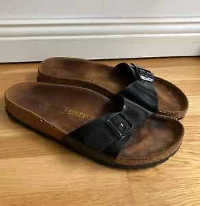 BIRKENSTOCK Madrid Schwarz Lack Damen Sandale Pantolette, Gr. 38 - Bild 1 von 9
