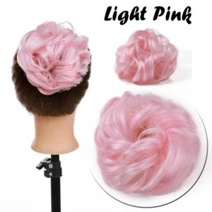 Messy Curly Fake Hair Bun Piece Extensions Hairpiece Hair Clip In Scrunchie US - Picture 1 of 97