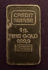 Rare Vintage 1 gram Credit Suisse  .9999 Fine Gold Bar. No Serial Number 1970’s