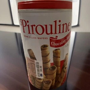 Lata de metal vacía de avellana de chocolate Pirouline de colección 7"" pulgadas - Imagen 1 de 8