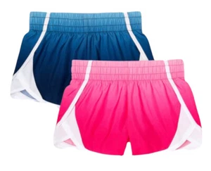 Athletic Works Girls Running Shorts Pink/Blue Size 10/12 Lined 2 Pair Set - Picture 1 of 9