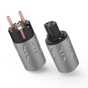Pair Viborg VE502 Pure Copper Schuko EU Power Connector HiFi Power Cable Plug - Picture 1 of 15