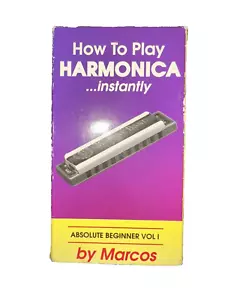 How to Play Harmonica Instantly VHS 1988 Absolute Beginner Vol 1 by Marcos NEW - Picture 1 of 6