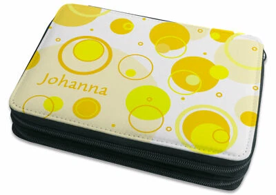 CREADESIGN Federmäppchen Federmappe Federtasche Schulmäppchen mit Namen Kreise