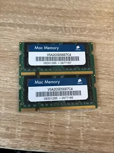 2x2 GB MAC Memory RAM Kit ,Corsair Vsa2gsds667c4 - Picture 1 of 2