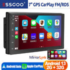 7" Carplay Android 13 Double 2 Din Car Stereo Bluetooth Gps Touch Screen Radio