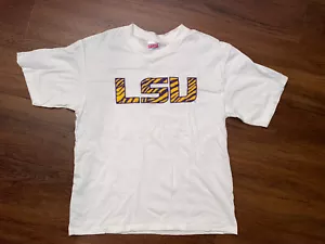 NCAA LSU YOUTH SIZE XL 18/20 WHITE T-SHIRT NWOT - Picture 1 of 4