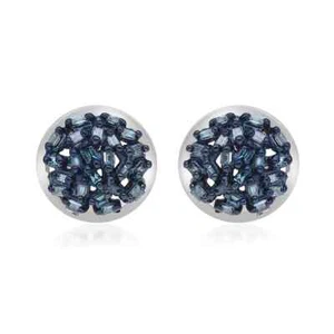 Venice Blue Diamond I1-I2 Stud Earrings in Platinum Over Sterling Silver 0.20ctw - Picture 1 of 5