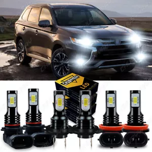 For Mitsubishi Outlander 2017 2018 2019 LED Headlight High/Low + Fog Light Bulbs - Picture 1 of 12