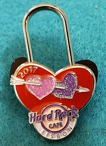 LISBON VALENTINE'S DAY 2017 LOVERS BRIDGE LOVE LOCK SERIES Hard Rock Cafe PIN LE - Picture 1 of 1