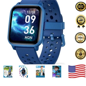 Customizable Kids Smart Watch with Long Battery Life and Vibrating Alarm, Blue - Picture 1 of 10