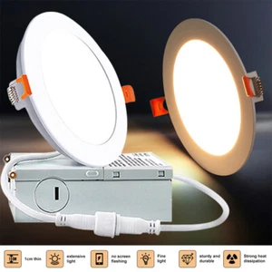 2-Pack 6 Inch LED Recessed Lighting with Junction Box, 2700K-5000K Selectable - Picture 1 of 16