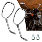2X Universal 10mm Chrome Motorcycle Rear View Side Mirrors For Honda V Star 650