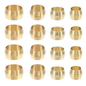 160Pcs Brass Compression Sleeves Ferrules Tube OD 1/4" 5/16" 3/8" 1/2" Compre... - Picture 1 of 6