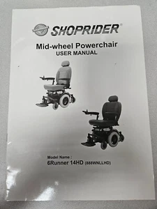 Manual para silla de ruedas eléctrica Shoprider 6 Runner 10 14 Trooper tracción media - Imagen 1 de 2