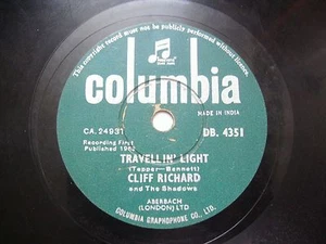 CLIFF RICHARD AND THE SHADOWS travellin light dynamite 78 RPM INDIA INDIAN VG+ - Picture 1 of 2