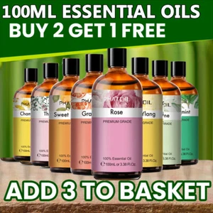 100ml Pure & Natural Aromatherapy Essential Oils Therapeutic Grade Diffuser Oil - Picture 1 of 43