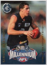 2000 AFL SELECT Y2K MILLENNIUM GAME CARD SERIES - 13 Simon BEAUMONT (CARLTON)