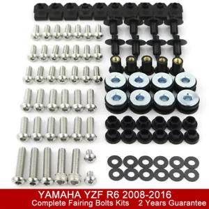 Kit de sujetadores de tornillos de carrocería de perno de carenado apto para Yamaha YZF-R6 2008-2016 - Imagen 1 de 10