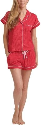 Tommy Hilfiger Womens 2 Piece Pajama Shorts Set(Red Dot,S-M-XL) - Image 1 of 4