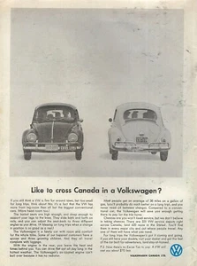 1961 Volkswagen Bug "Like to Cross Canada?" Original Rare Print Ad - Picture 1 of 1