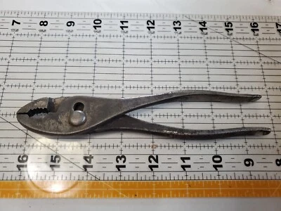 Vintage Red Devil Slip Joint Pliers Adjustable Wire Cutting 3925 Early 8" - Image 1 of 4
