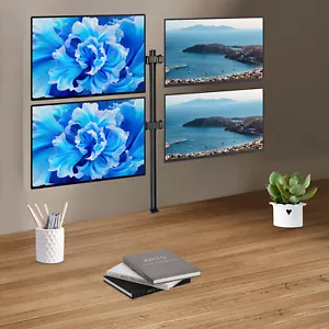 Multi Monitor Mount Gaming Pc Vertical Desktop Computer Stand Rack Screen Quad - Picture 1 of 17