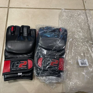 C2 MMA Gloves C2-MMAG Boxing MMA Muay Thai Black/Red L/XL NEW - Picture 1 of 4
