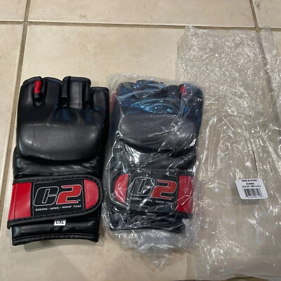 C2 MMA Gloves C2-MMAG Boxing MMA Muay Thai Black/Red L/XL NEW - Image 1 of 4