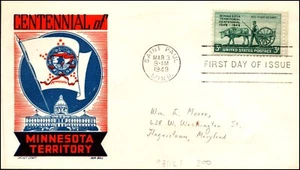 Scott 981 3 centavos Minnesota Ken Boll FDC abordado Planty 981-21 - Imagen 1 de 2