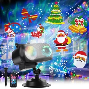 Halloween Christmas Projector Lights Outdoor, 14 HD Slides (3D Ocean Wave +Pa... - Picture 1 of 9