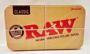 RAW Rolling Papers Metal Storage Container Travel Tin 4.5" X 2.5" X 1" Free Ship - Picture 1 of 4