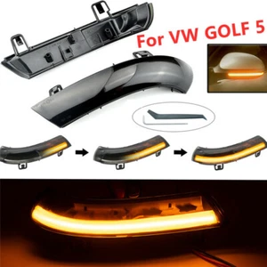 2PCS Dynamic Turn Signal Light Indicator Mirror for VW Golf Jetta MK5 Passat B6 - Picture 1 of 6