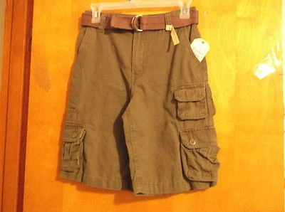 NUEVOS PANTALONES CORTOS "FADED GLORY" MUSGO "DBL CARGO" PARA NIÑO con AJUSTE DE CINTURA Y CINTURÓN  Foto 1 de 3