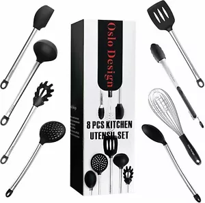 Kitchen Utensil Set of 8, Silicone Best Non Stick Cooking Utensils - Picture 1 of 6