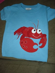 RESORT WEAR BLUE WITH RED LOBSTER TEE SHIRT WITH JUST ADD BUTTER 6 MONTH - Picture 1 of 4