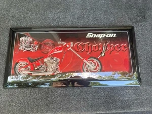 Jebco Snap-On Choppers 23" X 11" Red Black Wall Clock Rare Vintage - Picture 1 of 4