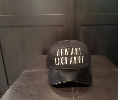 Boné de beisebol masculino Armani Exchange A|X preto NOVO - Imagem 1 de 4