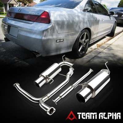 Fits 1998-2002 Honda Accord 3.0 J30A1 [4.5" TIP DUAL MUFFLER] SS Catback Exhaust - Image 1 of 4