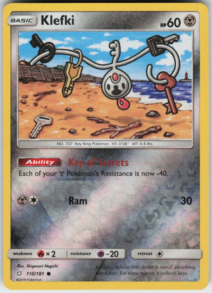 Reverse Holo Klefki 110/181 Common SM - Team Up NM - Image 1 of 1
