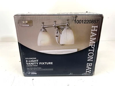 Luz de tocador Hampton Bay Solomone 2 luces cromada pulida nueva Foto 1 de 2